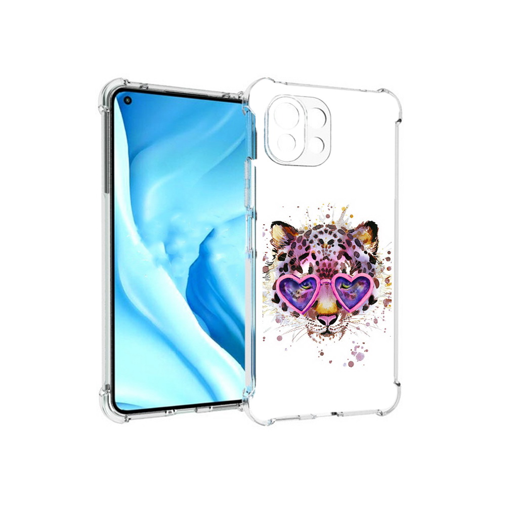 

Чехол MyPads Tocco для Xiaomi Mi 11 Lite модный леопард (PT159462.256.480), Прозрачный, Tocco