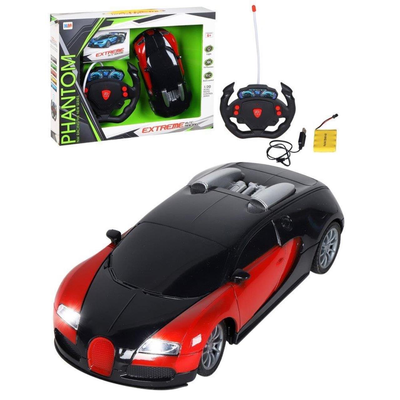 

Р/У машинка Bugatti на пульте управления цвет красный 1:20, 4 канала, 27MHz JB1168288