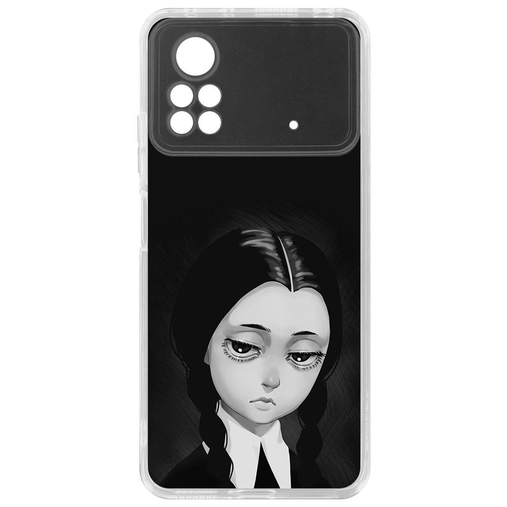 Чехол-накладка Кейс Уэнсдей Аддамс - Рисованная Уэнсдей для Poco X4 Pro 5G