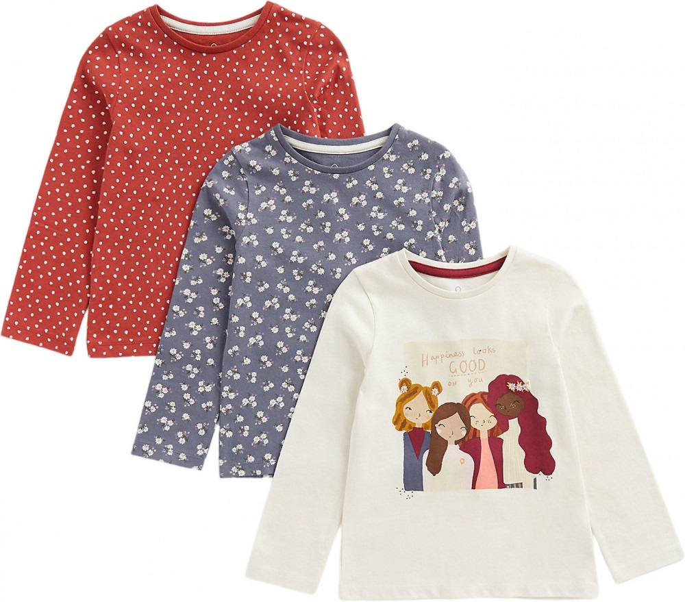 

Лонгслив детский 3 шт Mothercare MC-CD151, Мультиколор, 122, Белый;синий;красный, MC-CD151