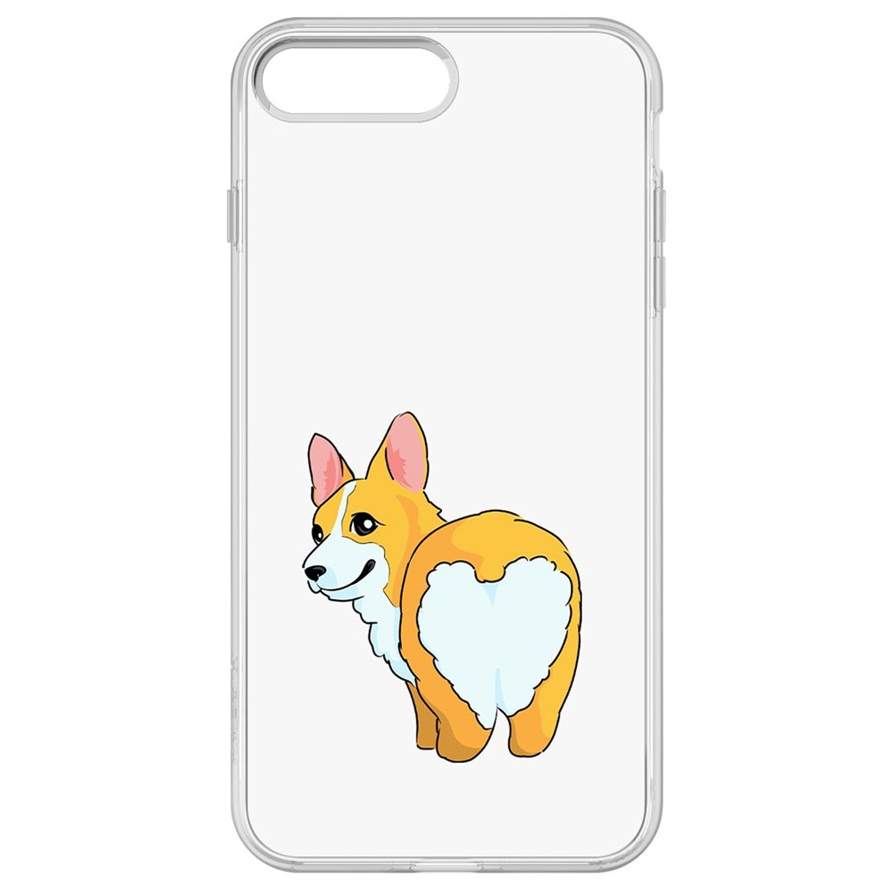 

Чехол-накладка Krutoff Clear Case Рисованный корги вид 2 для iPhone 8 Plus, Прозрачный
