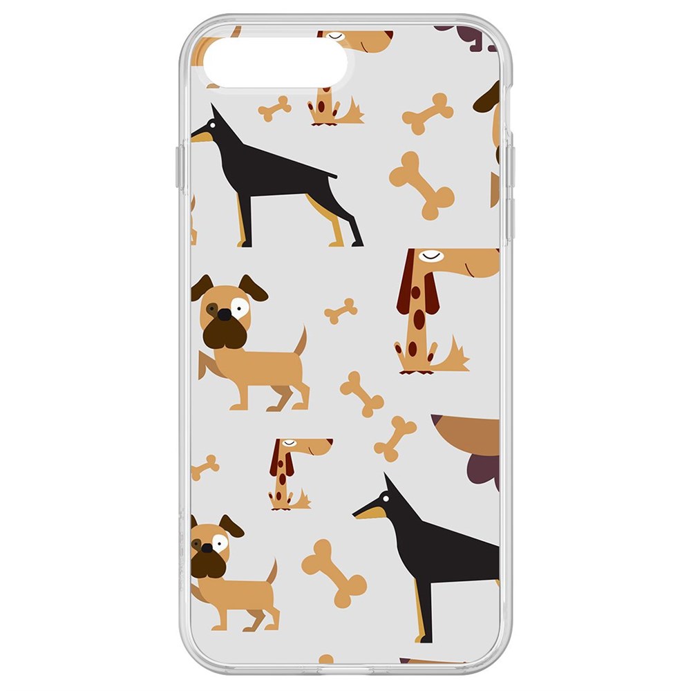 Чехол-накладка Krutoff Clear Case Собаки паттерн 1 для iPhone 8 Plus
