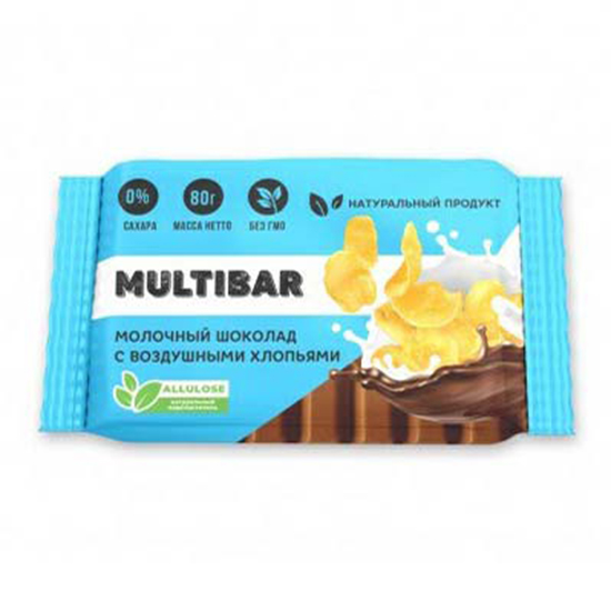 Шоколад Multibar молочный без сахара 95 г