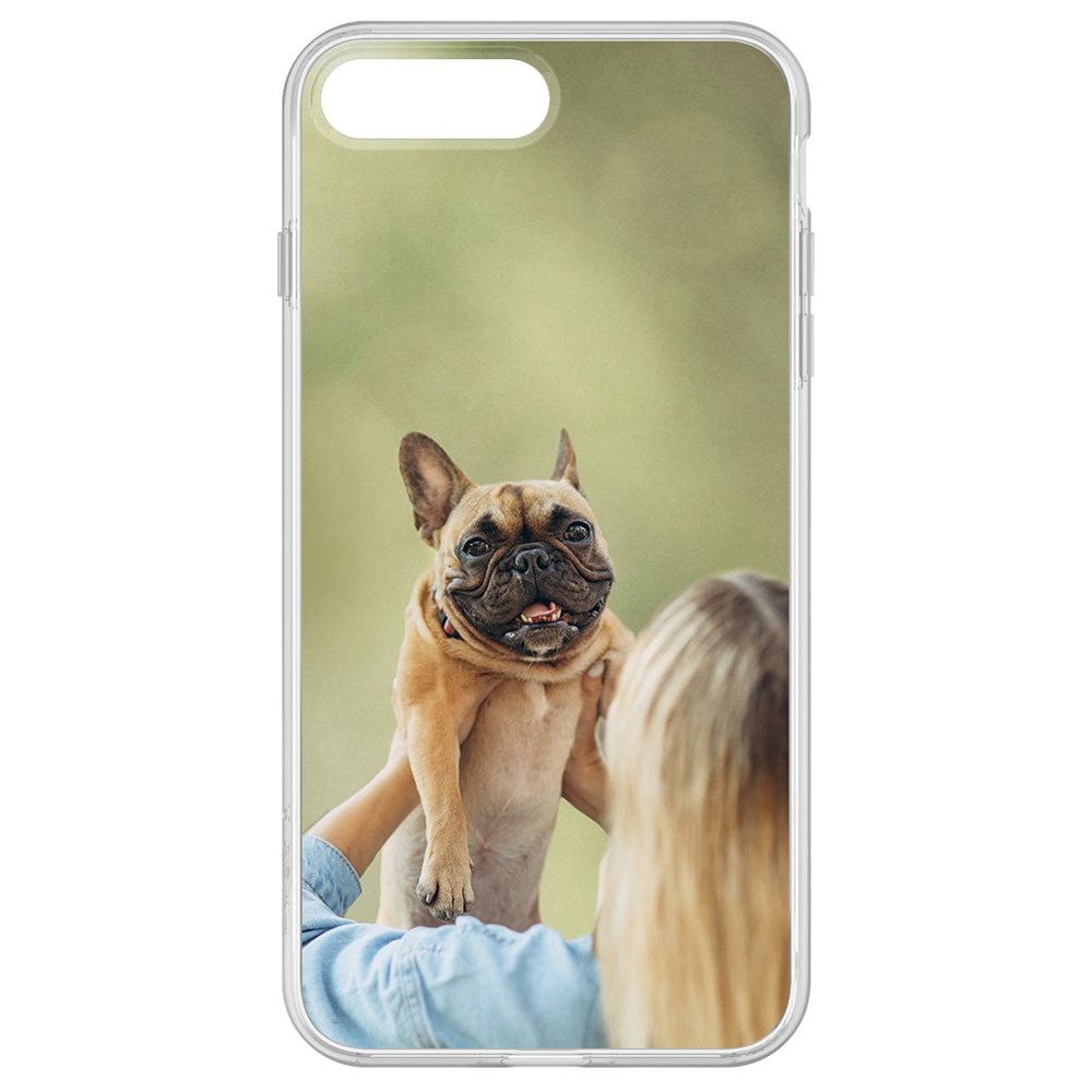 

Чехол-накладка Krutoff Clear Case Хозяйка и бульдог для iPhone 8 Plus, Прозрачный