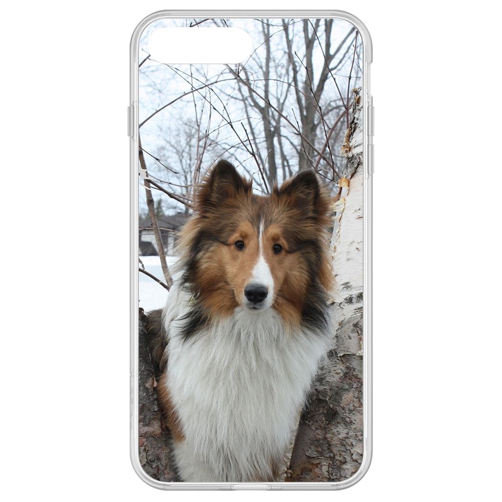 

Чехол-накладка Krutoff Clear Case Шелти для iPhone 8 Plus, Прозрачный