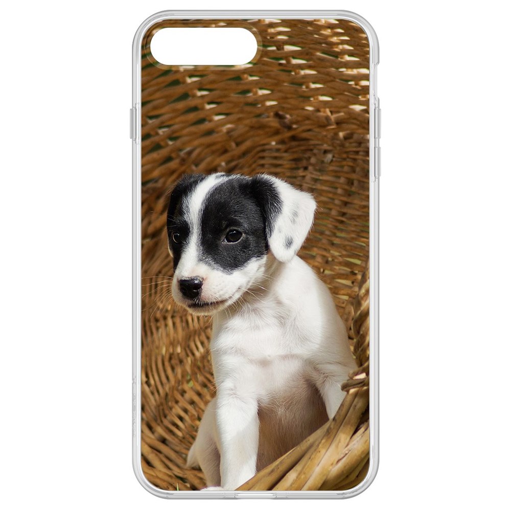 

Чехол-накладка Krutoff Clear Case Щенок в корзине для iPhone 8 Plus, Прозрачный