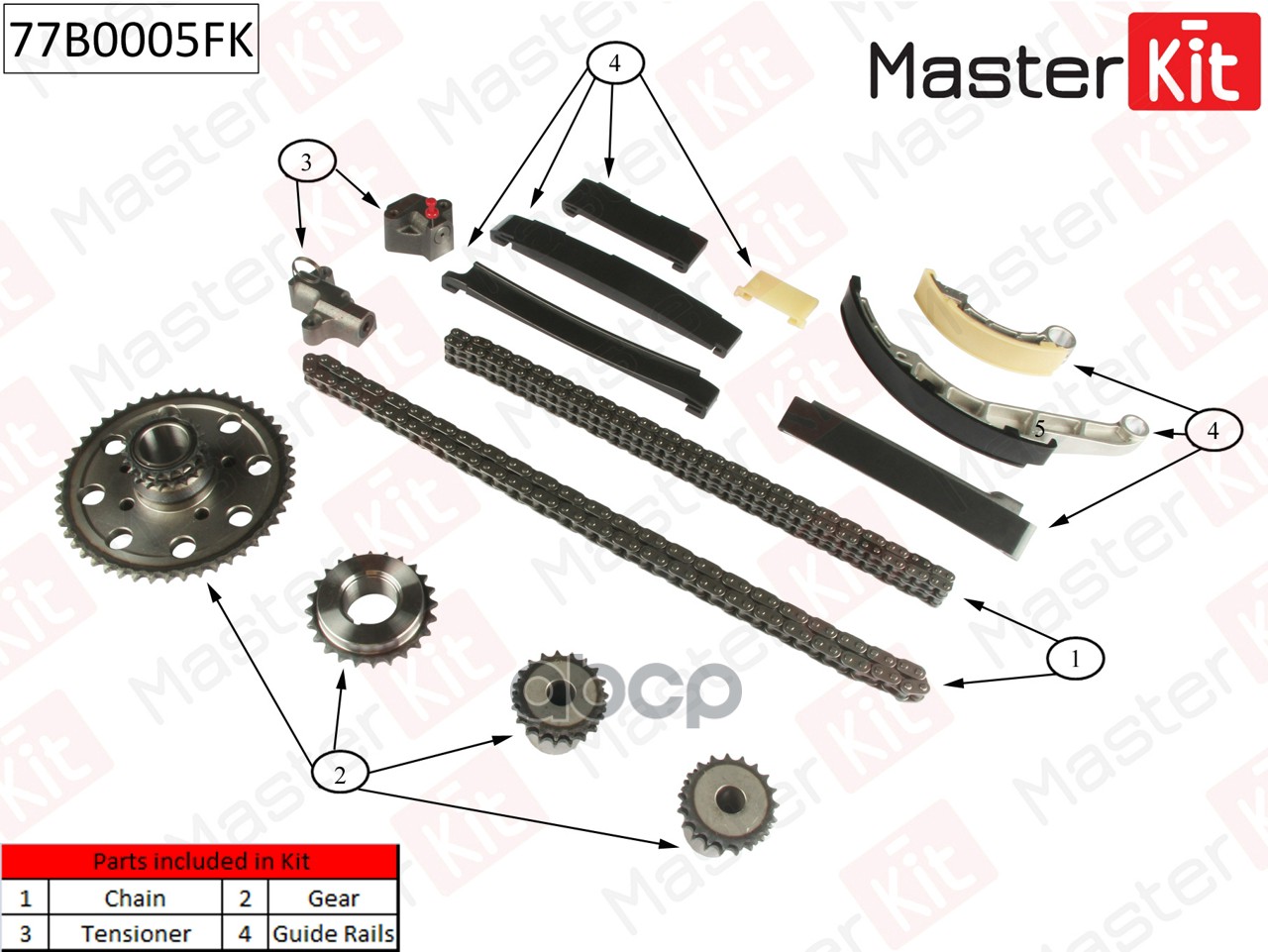 

Комплект Цепи Грм Nissan Navara Iii 2.5 Dci Yd25ddti 4wd 04- 77b0005fk MasterKit арт. 77B0