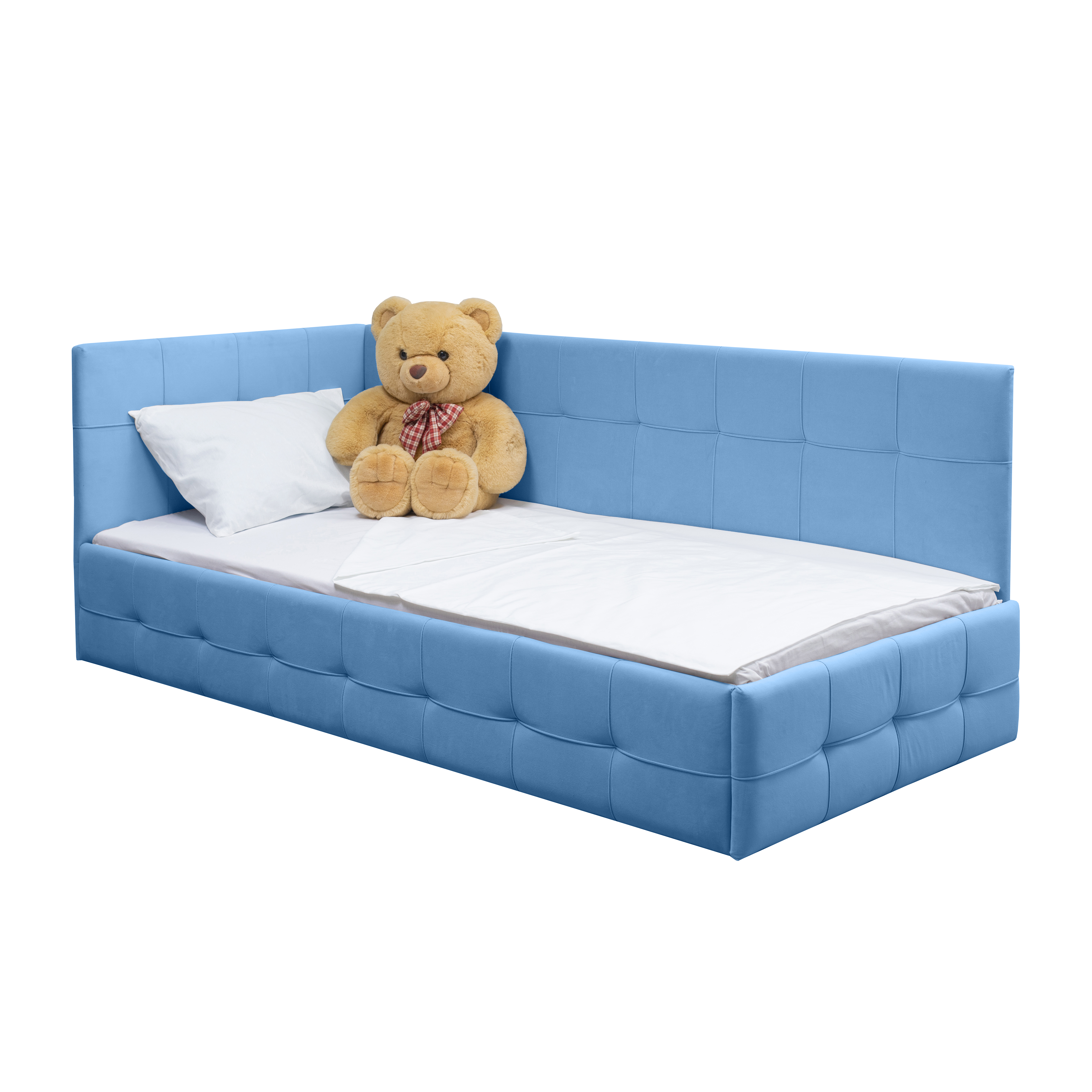 Детская диван-кровать М-СТИЛЬ Банни, ящик для хранения, голубой, 200х90 см