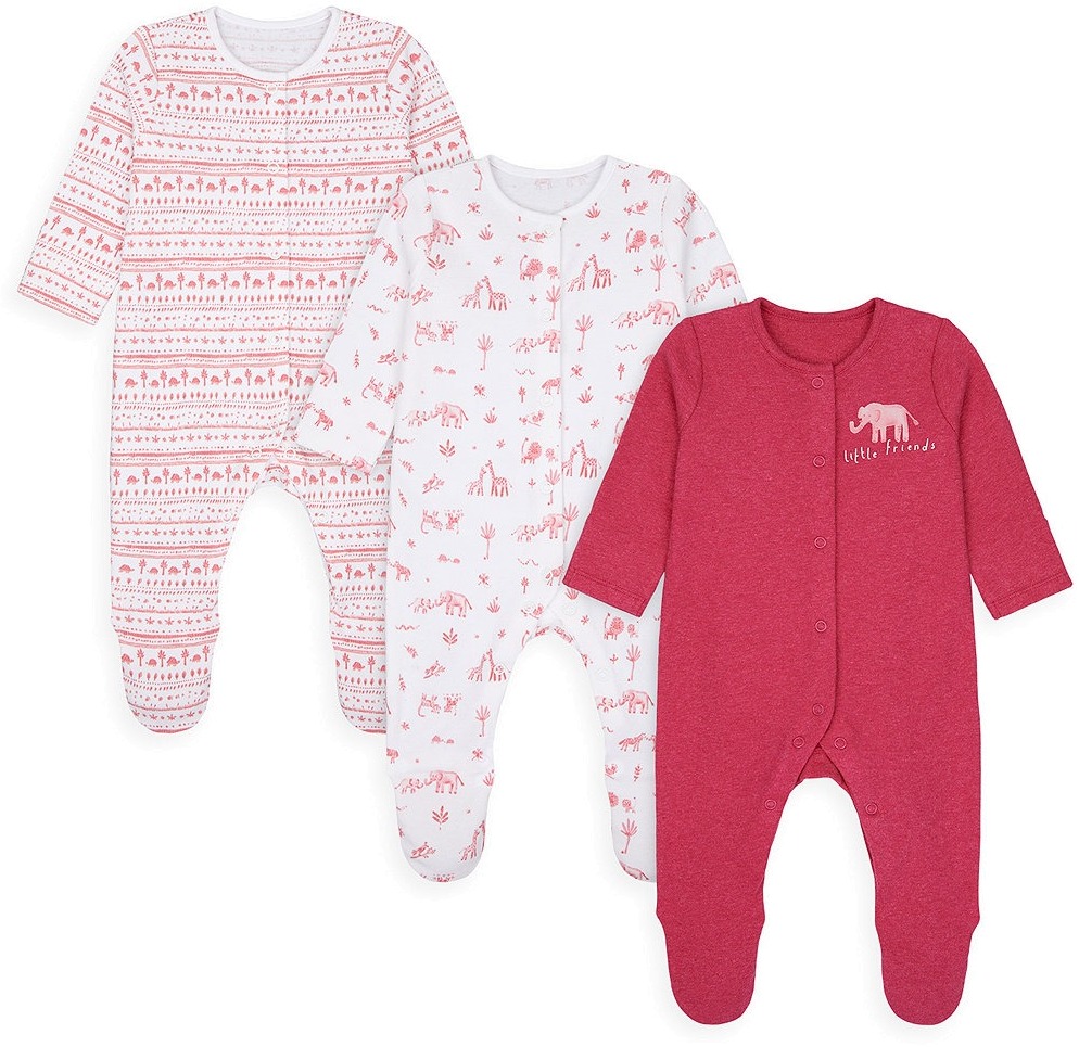 

Комбинезон детский 3 шт Mothercare MC-YA042, розовый, 62, MC-YA042