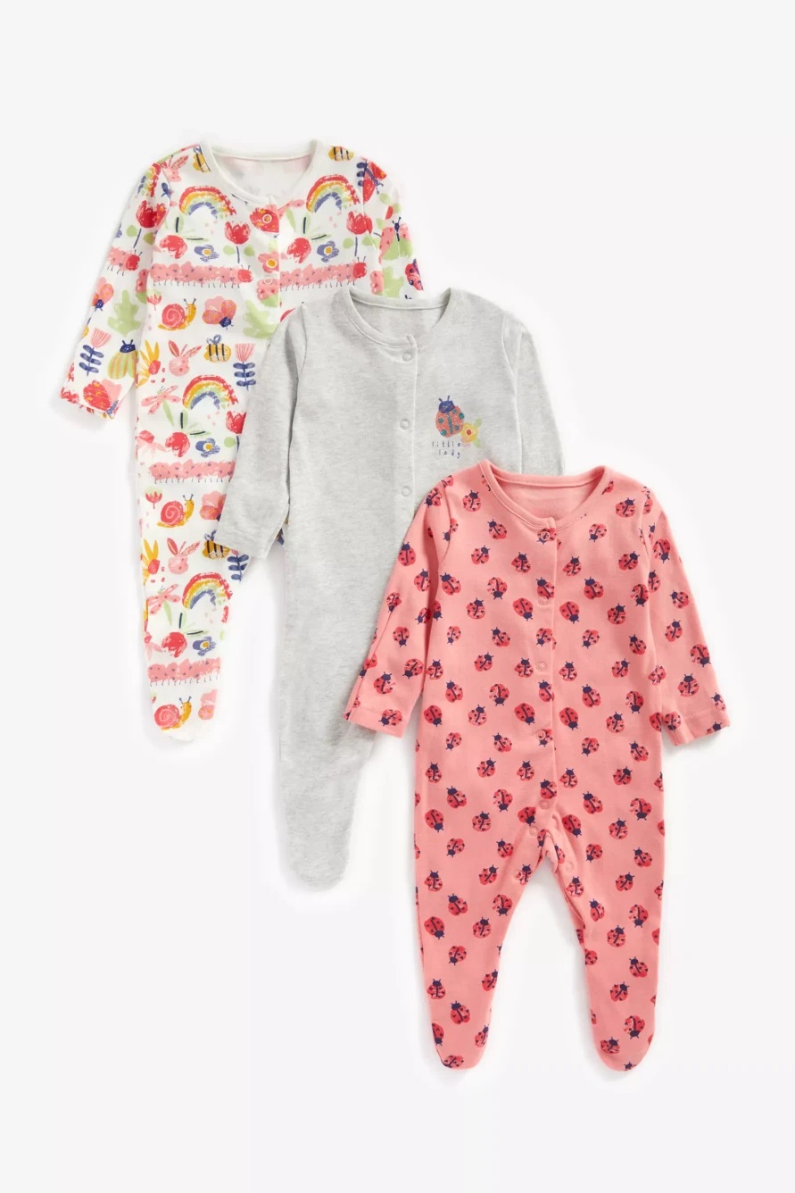 Комбинезон детский 3 шт Mothercare MC-ZA048, розовый, серый, 68