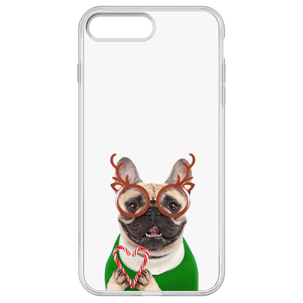 

Чехол-накладка Krutoff Clear Case Новогодний француз для iPhone 8 Plus, Прозрачный