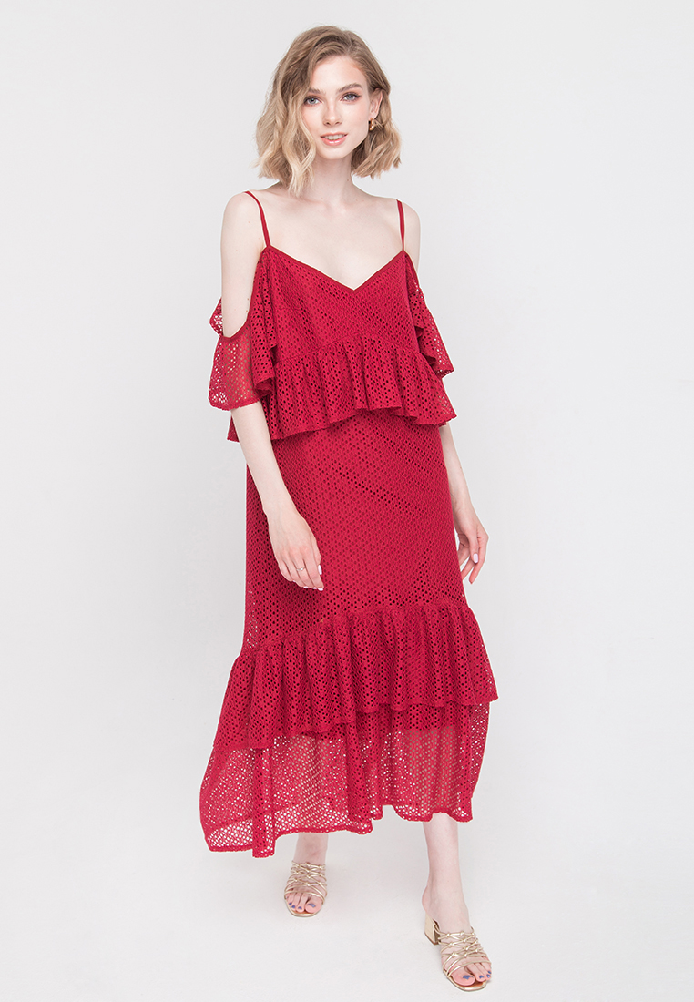 Платье женское Fors СР019 красное 44 RU