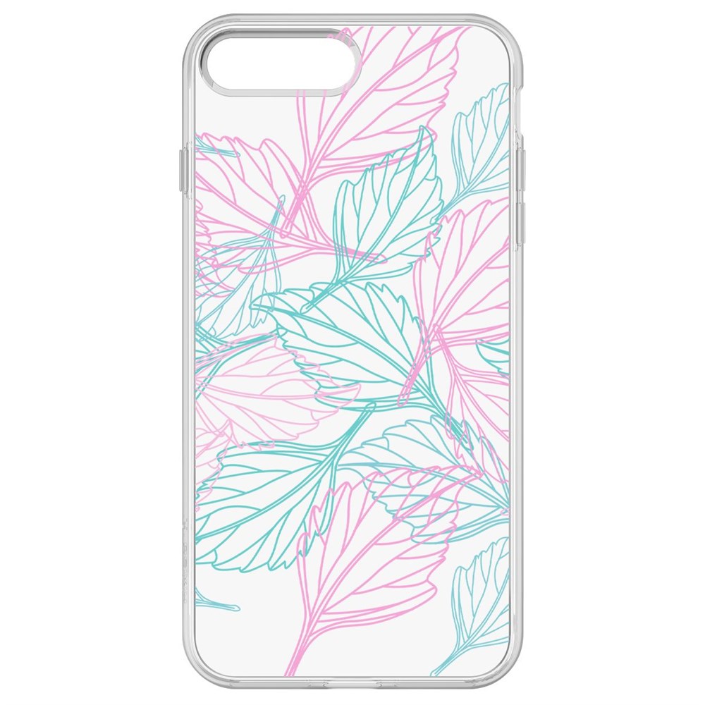 

Чехол-накладка Krutoff Clear Case Листья паттерн для iPhone 8 Plus, Прозрачный