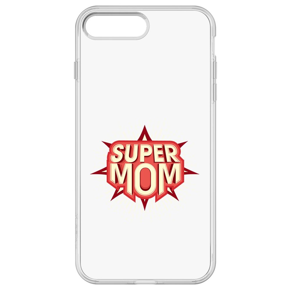 

Чехол-накладка Krutoff Clear Case Супер Мама для iPhone 8 Plus, Прозрачный