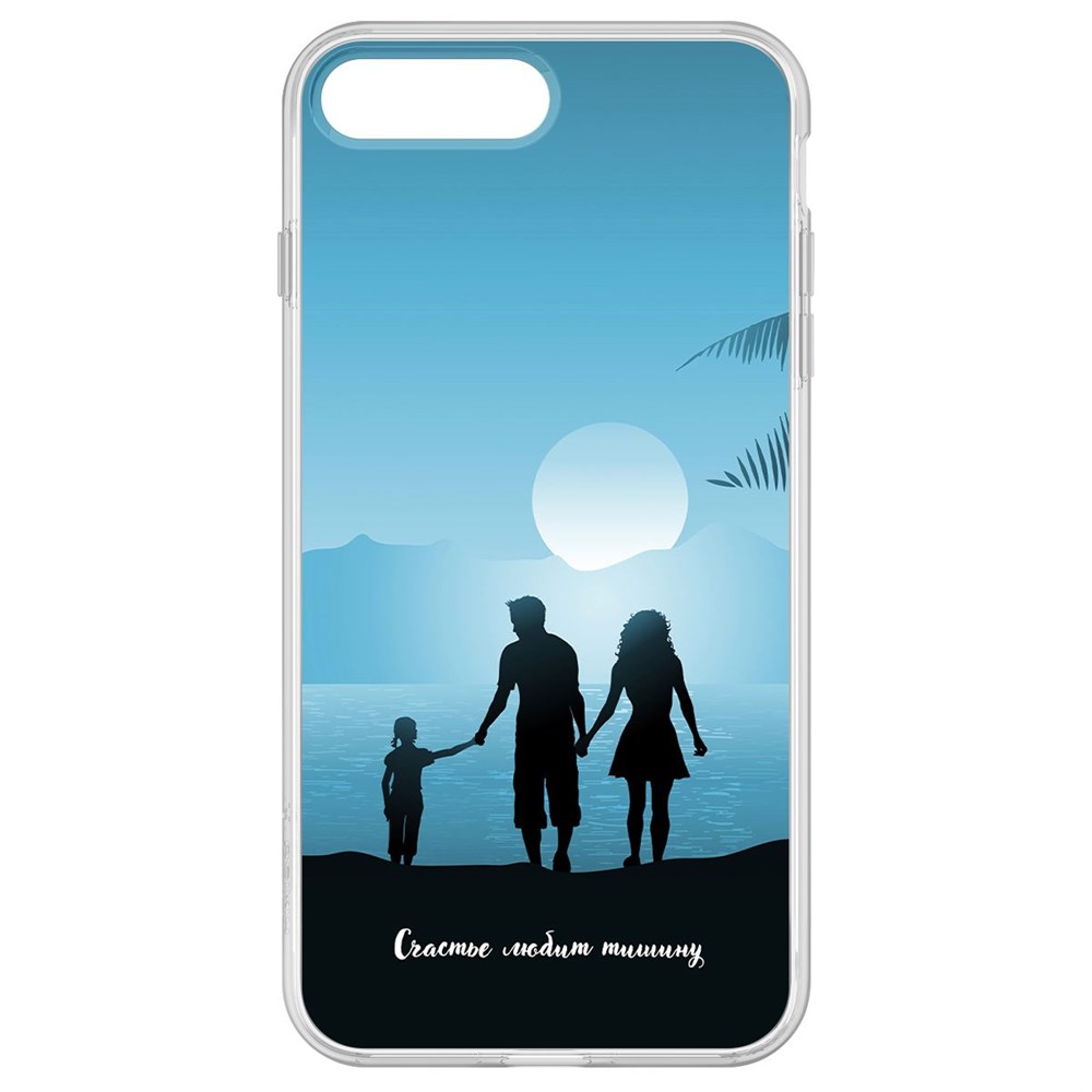 

Чехол-накладка Krutoff Clear Case Счастье любит тишину для iPhone 8 Plus, Прозрачный