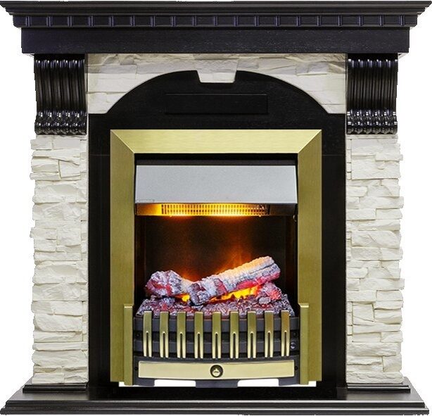 

Электрокамин Dimplex Dublin (венге) сланец белый с очагом Danville Antique Brass FB2
