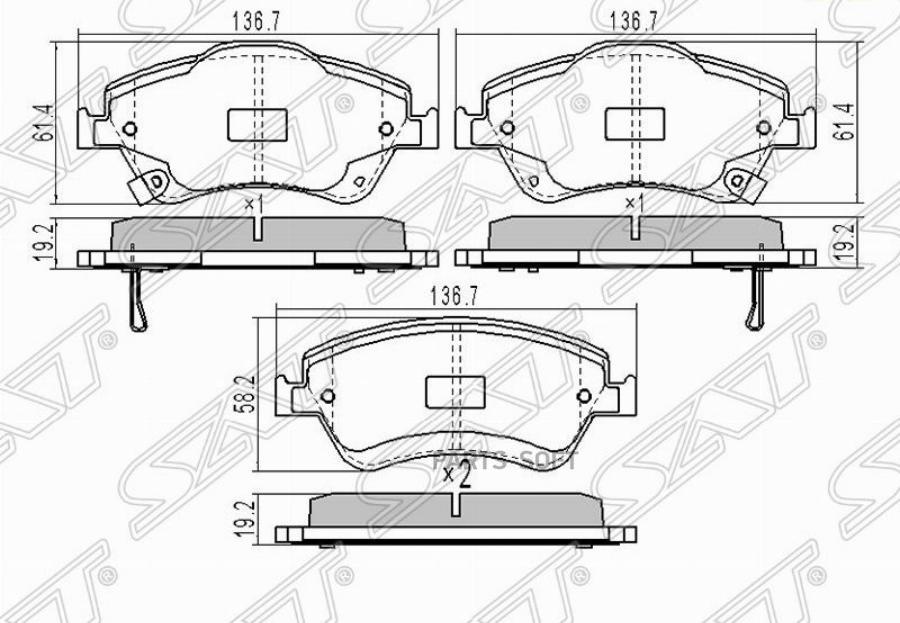 

Колодки Тромозные Перед Toyota Corolla 06- Sat арт. ST0446502370