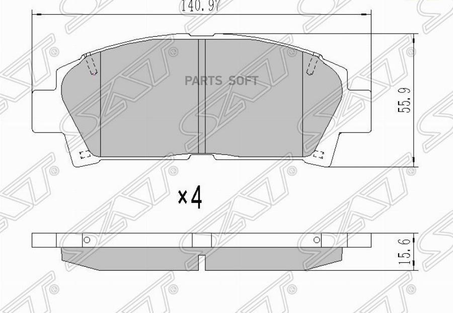 

Колодки Тормозные Перед Toyota Avensis 01-02 Sat арт. ST-04465-20510