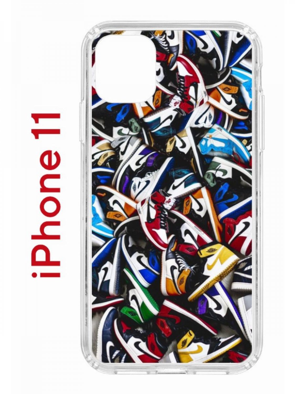 Чехол на iPhone 11 с принтом Kruche Print Кроссовки Nike Air, бампер с защитой камеры