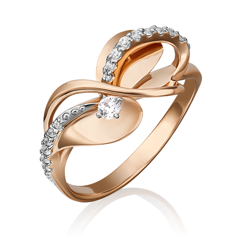 

Кольцо из красного золота с фианитом р.16.5 PLATINA jewelry 01-5265-00-401-1110-24, 01-5265-00-401-1110-24