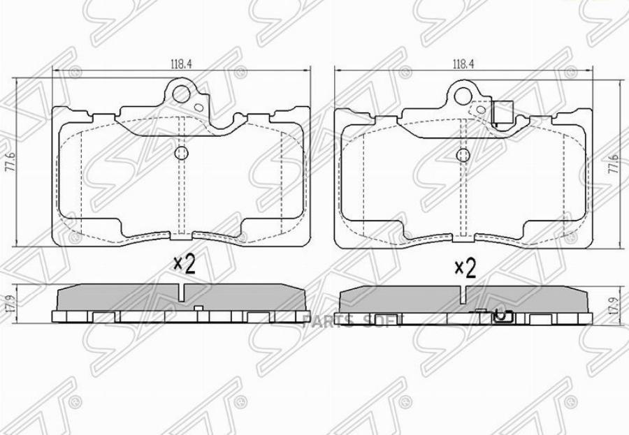 

Тормозные колодки SAT передние для Lexus GS300, GS430 2005- ST0446530410