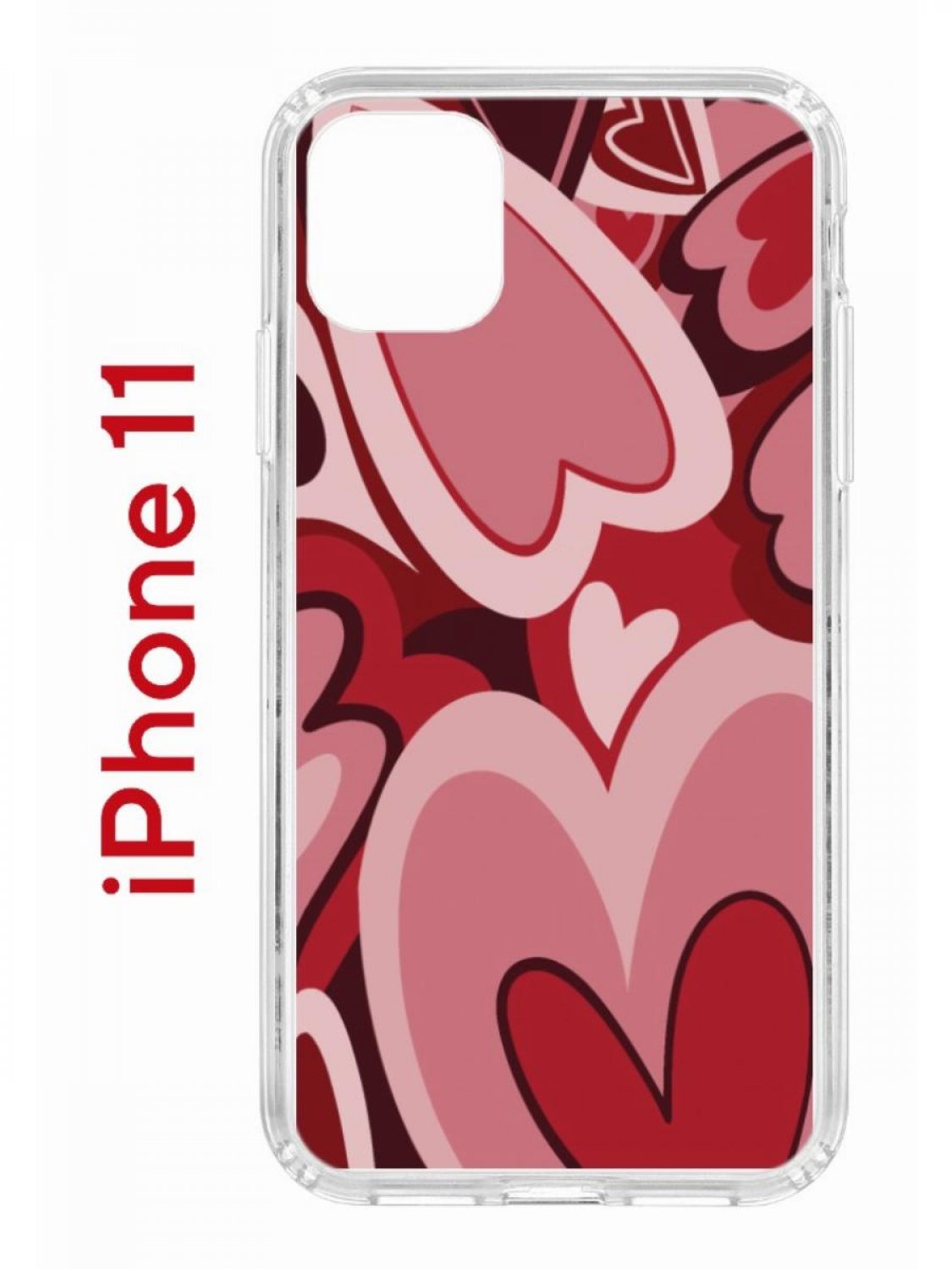 Чехол на iPhone 11 с принтом Kruche Print Сердечки, бампер с защитой камеры