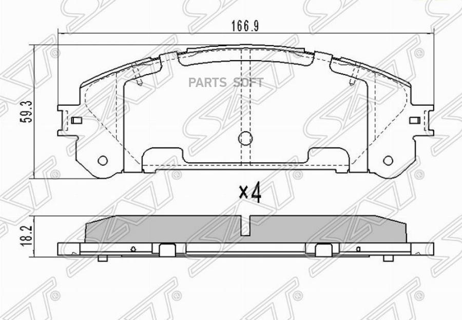 

Колодки тормозные перед LEXUS RX350/450 08-/HIGHLANDER 13- SAT ST0446548150