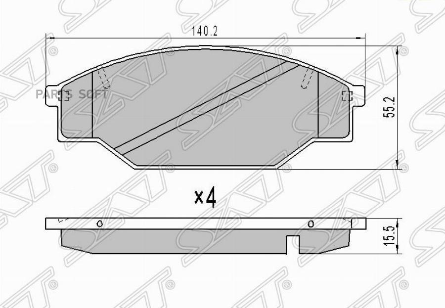 

Колодки тормозные перед TOYOTA HIACE TRUICK -96 SAT st04465yzz56