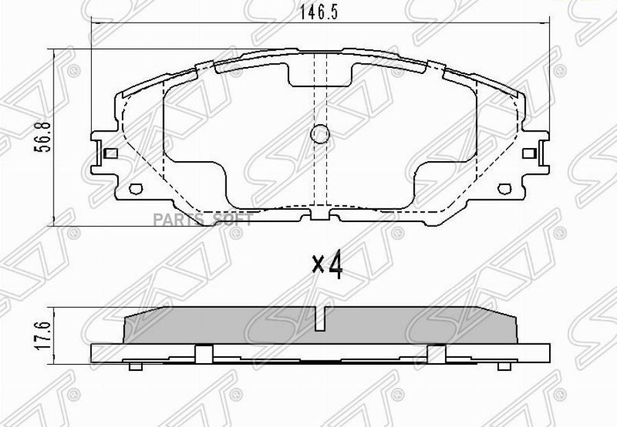 

Колодки Тормозные Fr Toyota Rav4 05- Sat арт. ST04465YZZDY