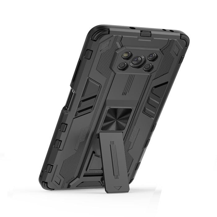 фото Противоударный чехол с подставкой transformer для xiaomi poco x3 pro / x3 nfc (черный) black panther