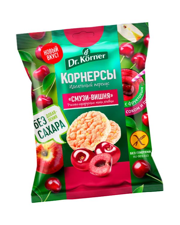 

Хлебцы кукурузно-рисовые Dr.Korner смузи-вишня 40 г
