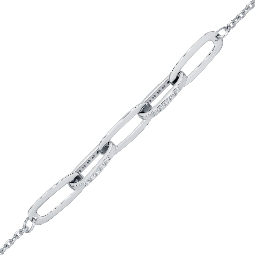 

Браслет из серебра, р. 17,5 585Gold 705001048, фианит, 705001048