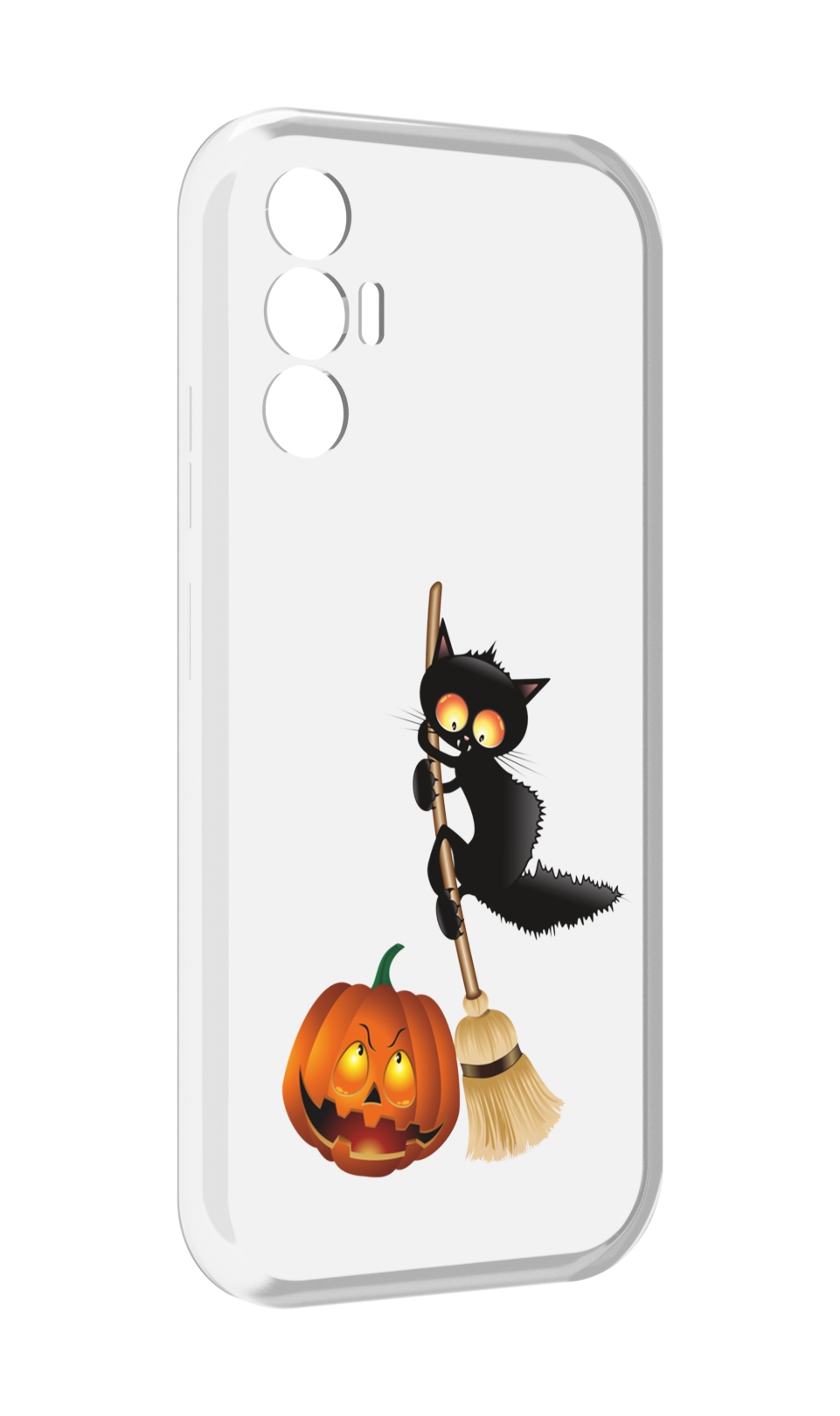 

Чехол MyPads хэлуинский котик для Tecno Pova 3, Прозрачный, Tocco