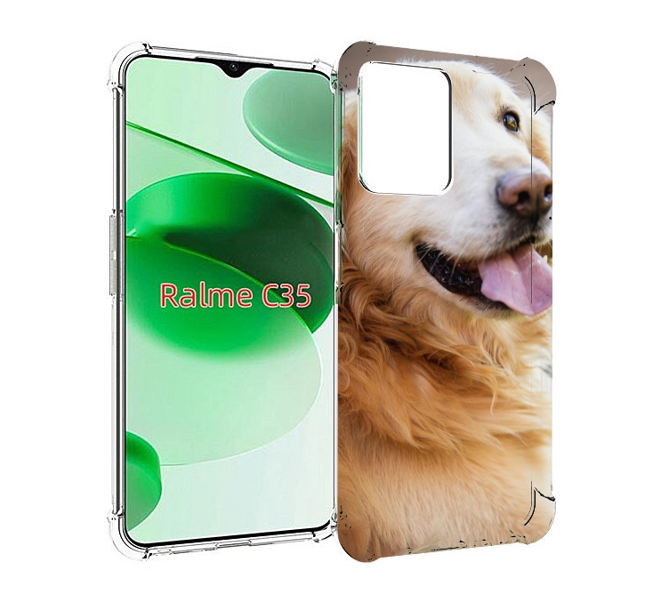 

Чехол MyPads золотистыи ретривер для Realme C35 / Narzo 50A Prime, Прозрачный, Tocco
