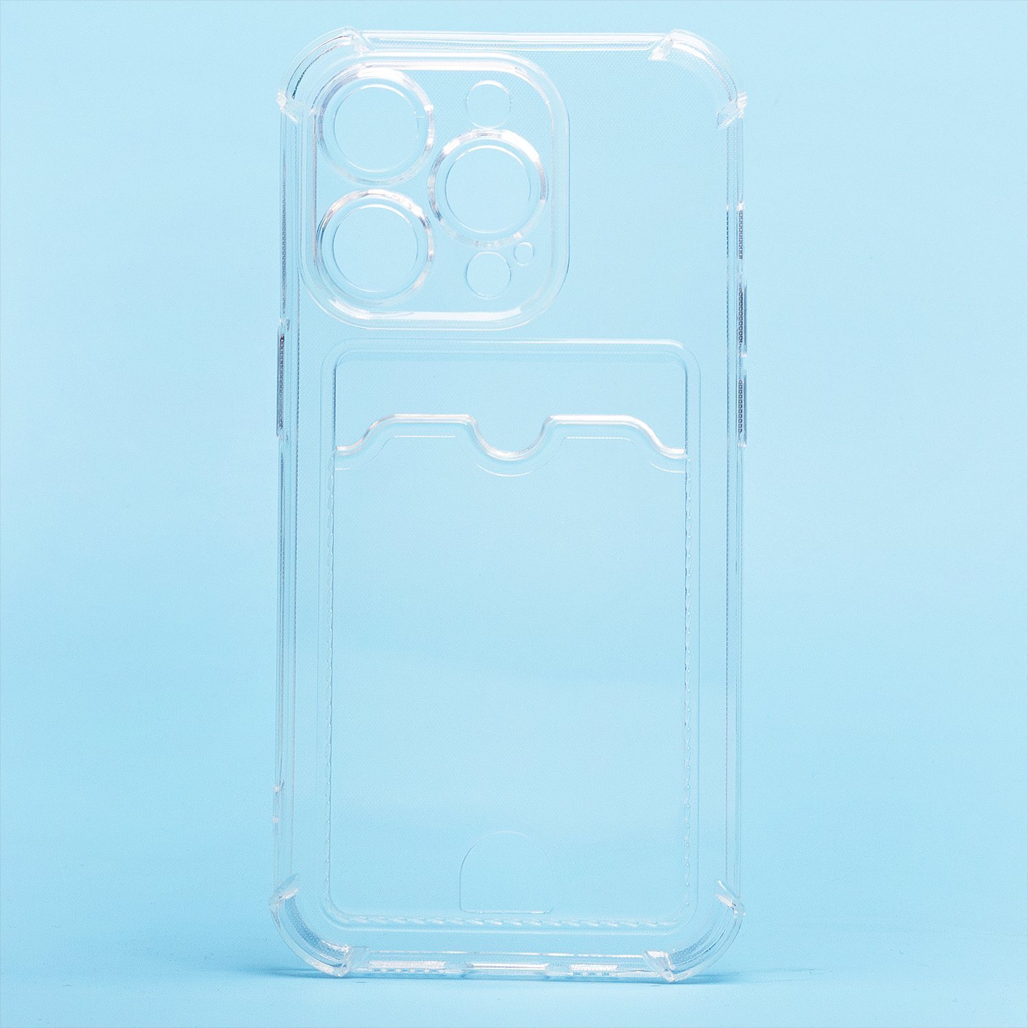 Чехол iPhone 14 Pro силиконовый с картхолдером <прозрачный>