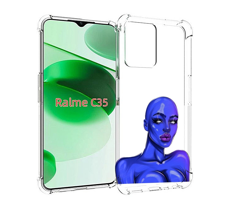 

Чехол MyPads инопланетянка для Realme C35 / Narzo 50A Prime, Прозрачный, Tocco