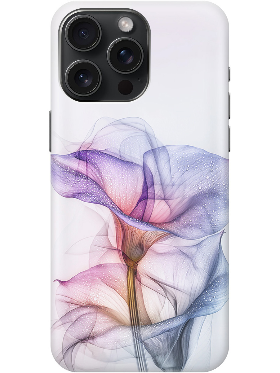 

Силиконовый чехол на Apple iPhone 15 Pro Max с принтом "Прозрачные калы", Прозрачный;белый;серый;фиолетовый, 775148121