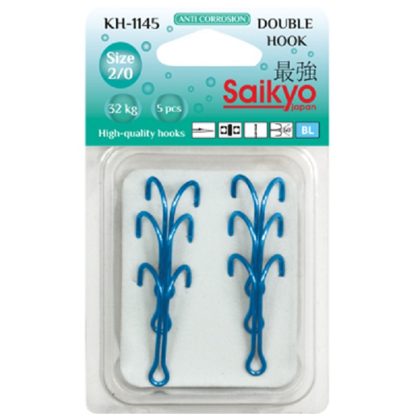 

Крючки Saikyo двойные KH-1145 Blue (№3/0 (4шт))