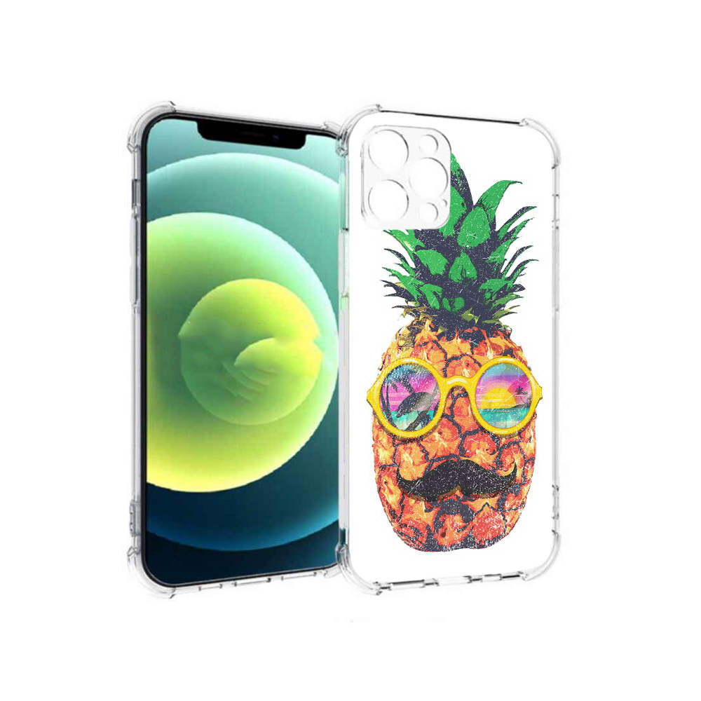

Чехол MyPads Tocco для Apple iPhone 12 Pro прикольный ананас с лицом (PT157529.613.556), Прозрачный, Tocco