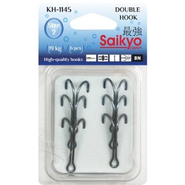 Крючки Saikyo двойные KH-1145 BN (№1/0 (40шт))