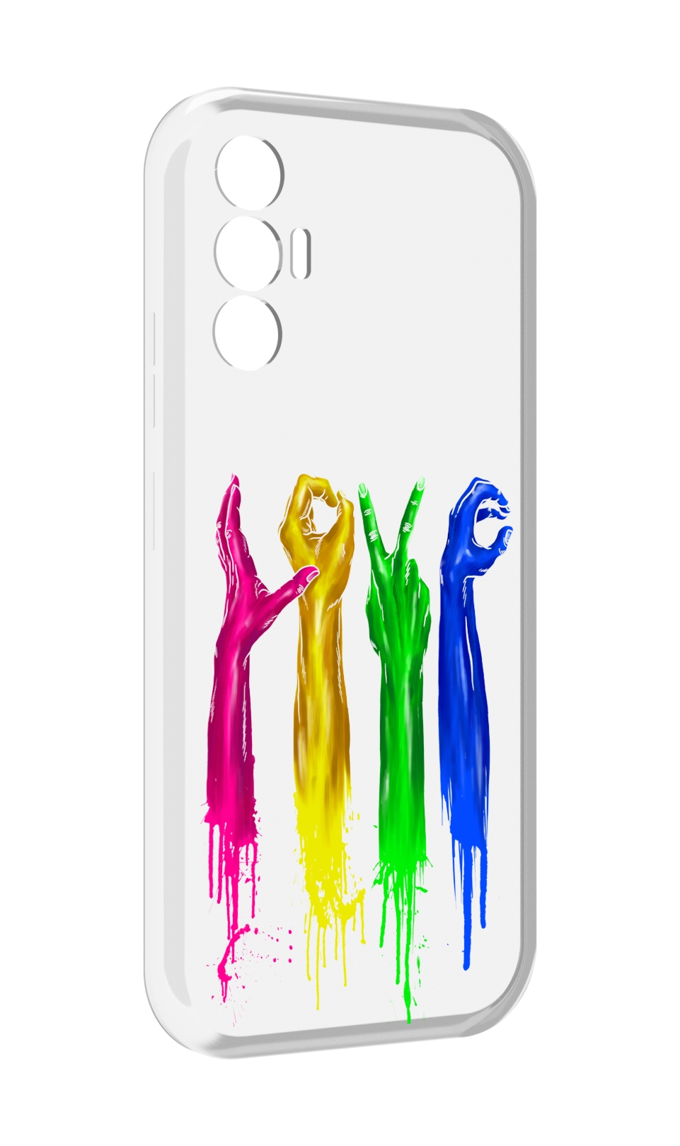 

Чехол MyPads яркие руки love для Tecno Pova 3, Прозрачный, Tocco