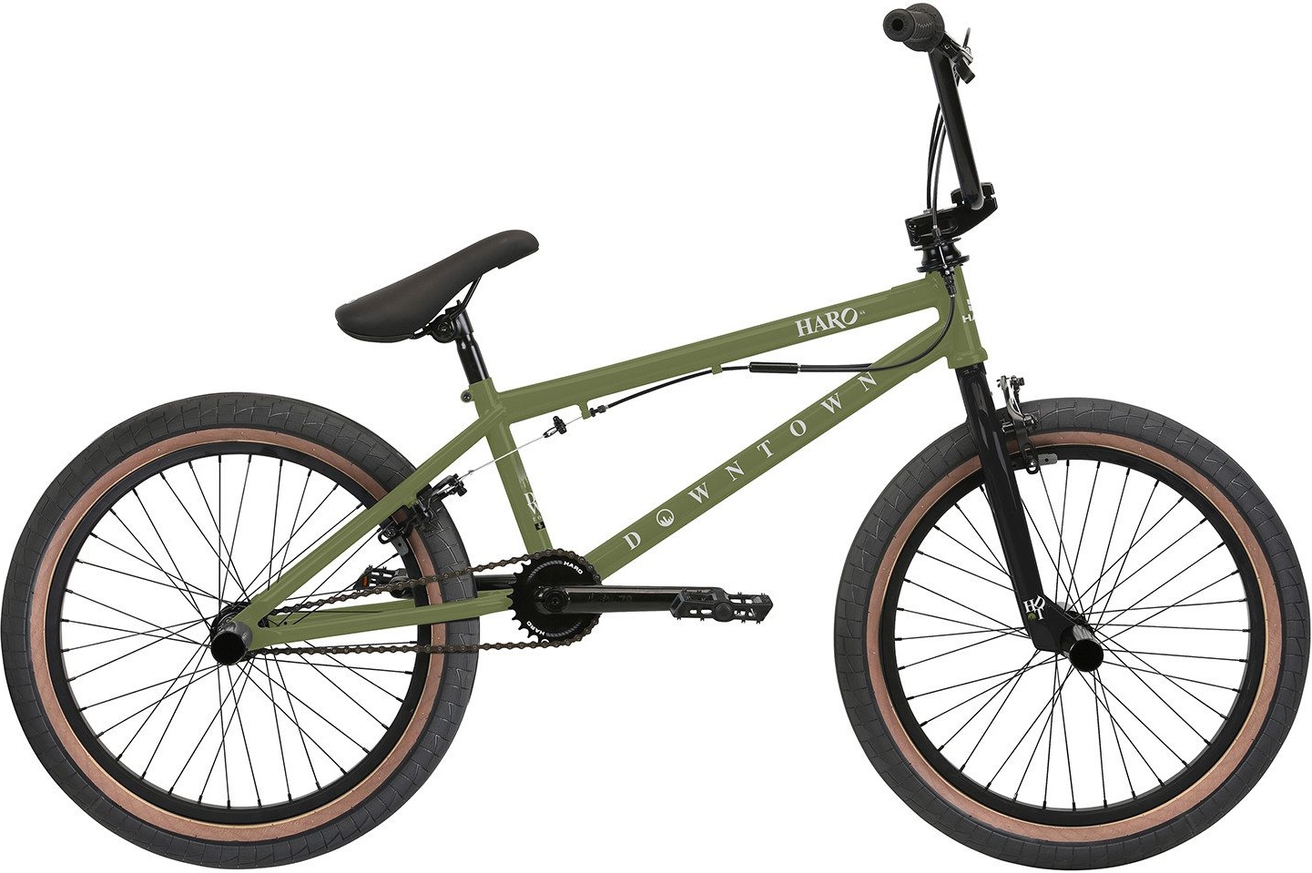 фото Велосипед haro downtown dlx 2021 20.5" матовый оливковый