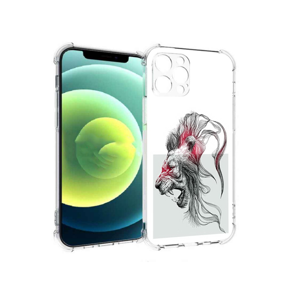 

Чехол MyPads Tocco для Apple iPhone 12 Pro разъяренный лев (PT157529.613.576), Прозрачный, Tocco