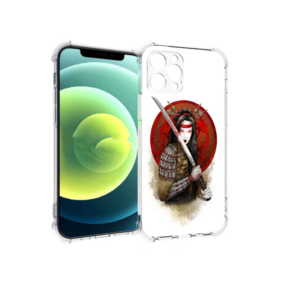 

Чехол MyPads Tocco для Apple iPhone 12 Pro рисованная девушка с катаной (PT157529.613.580), Прозрачный, Tocco
