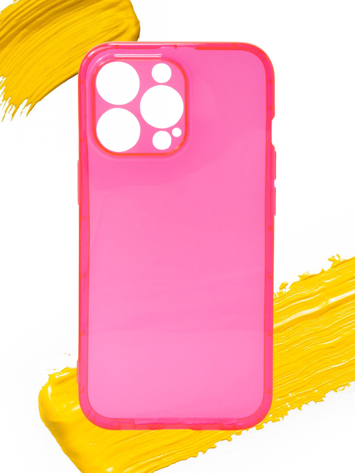 

Чехол для Apple iPhone 13 Pro с защитой камеры, прозрачный розовый, Silicone case