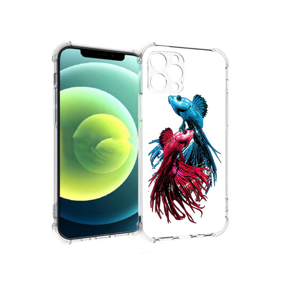 

Чехол MyPads Tocco для Apple iPhone 12 Pro рыбы петушки (PT157529.613.592), Прозрачный, Tocco