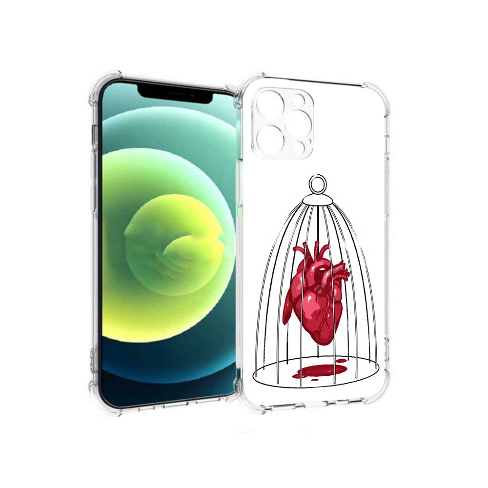 

Чехол MyPads Tocco для Apple iPhone 12 Pro сердце в клетке (PT157529.613.597), Прозрачный, Tocco