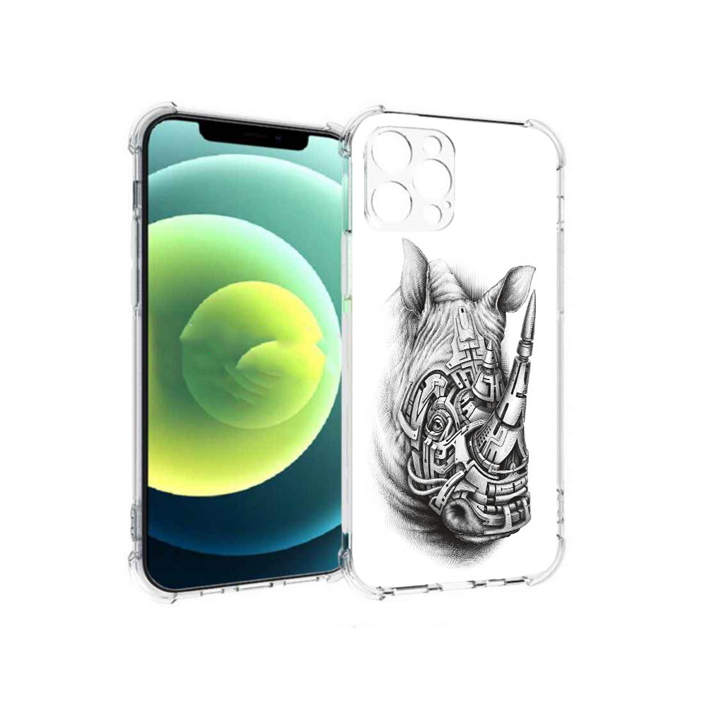 

Чехол MyPads Tocco для Apple iPhone 12 Pro стальной носорог (PT157529.613.620), Прозрачный, Tocco