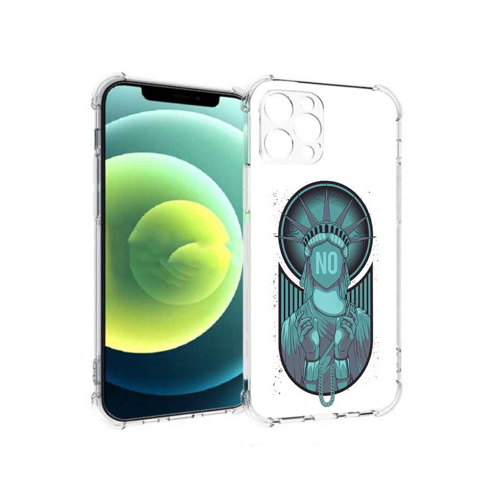 

Чехол MyPads Tocco для Apple iPhone 12 Pro статуя свободы зеленый (PT157529.613.623), Прозрачный, Tocco