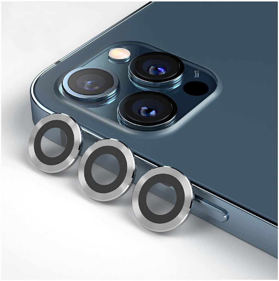 

Защитное стекло Blueo Camera ARMOR lens (3 шт) 0.26 мм iPhone 12 Pro Max, Серебристый, Camera ARMOR lens